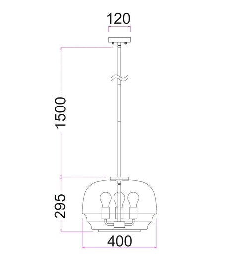 CLA CUAD Interior Clear Wine Glass Shape Glass Shade Pendant Light