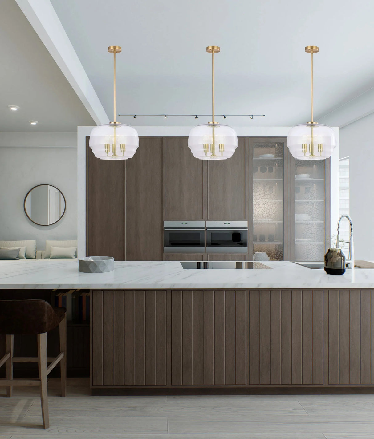 CLA CUAD Interior Clear Wine Glass Shape Glass Shade Pendant Light