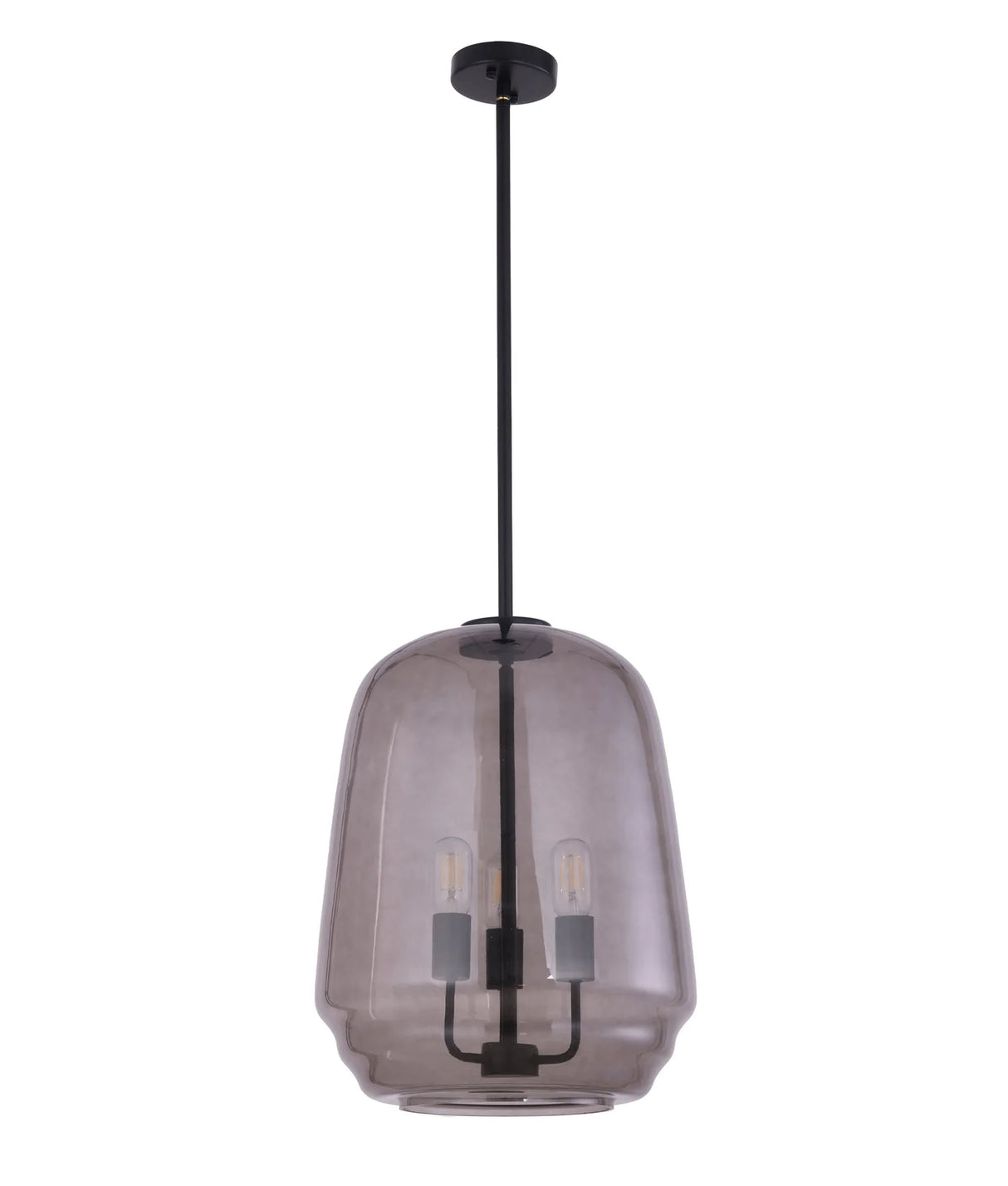 CLA CUAD Interior Smokey Black Round Pyramid Glass Shade Pendant Light