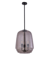 CLA CUAD Interior Smokey Black Round Pyramid Glass Shade Pendant Light