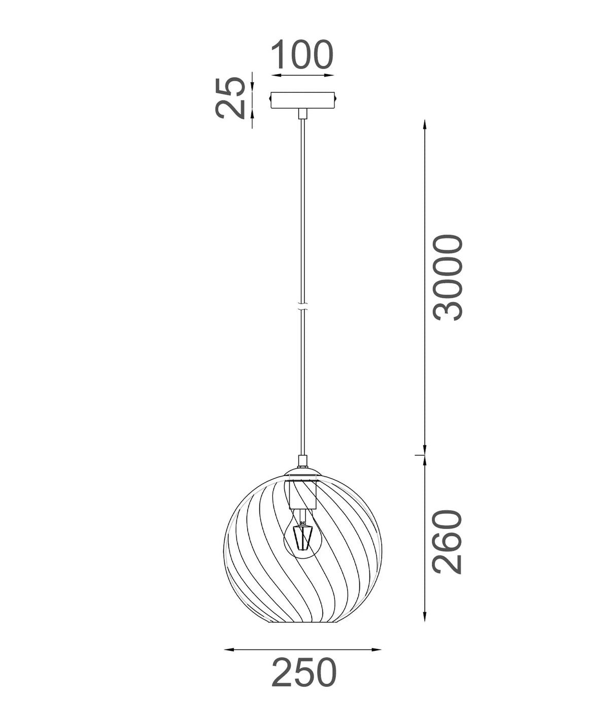 CLA Espiral Interior Wine Glass Shade Wavy Finish Round Pendant Lights