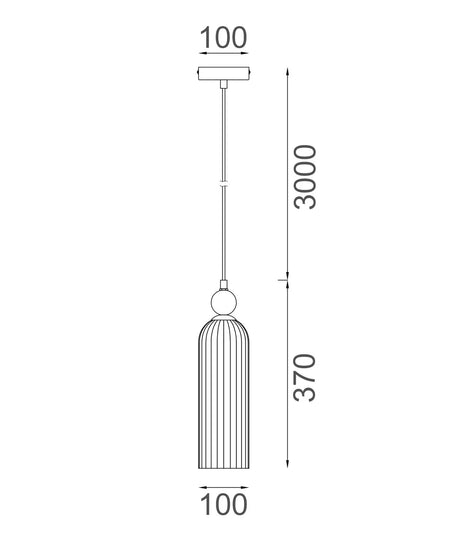 CLA Flauta Interior Round Top Cylinder Ribbed Pendant Lights