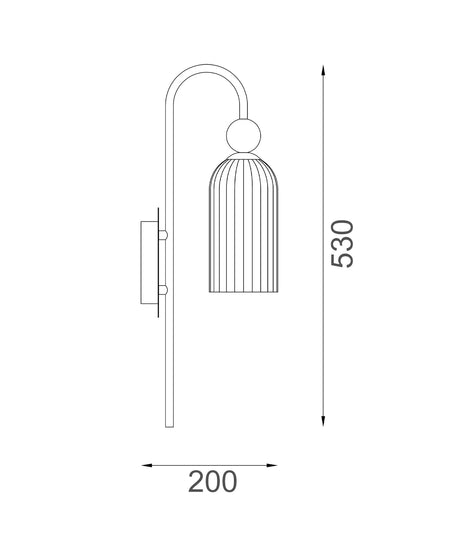 CLA Flauta Interior Round Top Cylinder Ribbed Wall Lights