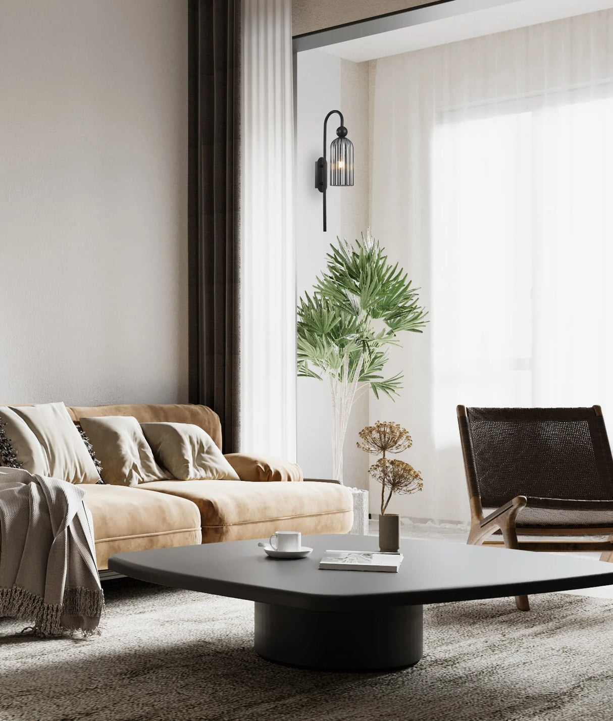 CLA Flauta Interior Round Top Cylinder Ribbed Wall Lights