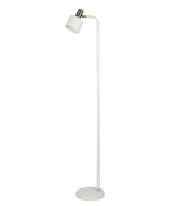 CLA Flotar Interior Cylinder Iron Shade with Antique Brass Highlight Floor Lamps