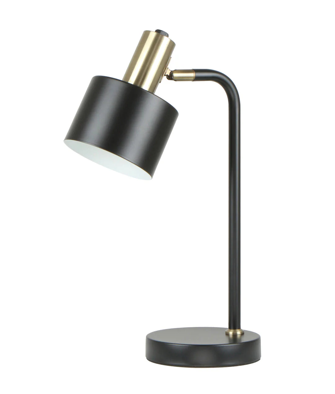 CLA Flotar Interior Cylinder Iron Shade with Antique Brass Highlight Table Lamps