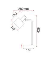 CLA Flotar Interior Cylinder Iron Shade with Antique Brass Highlight Table Lamps