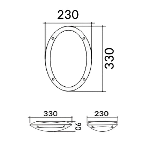 CLA Bulk Oval LED Exterior Bulkhead Lights IP66 IK10 Black