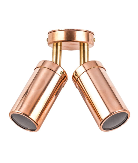 CLA GU10 Exterior Wall Pillar Spot Lights (Light Weight Copper) IP54
