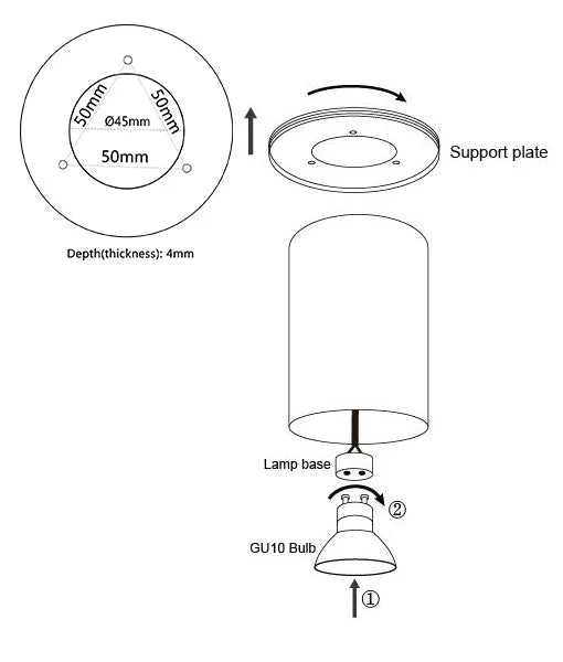 CLA Surface Gu10 Round Surface Mounted Ceiling Downlights