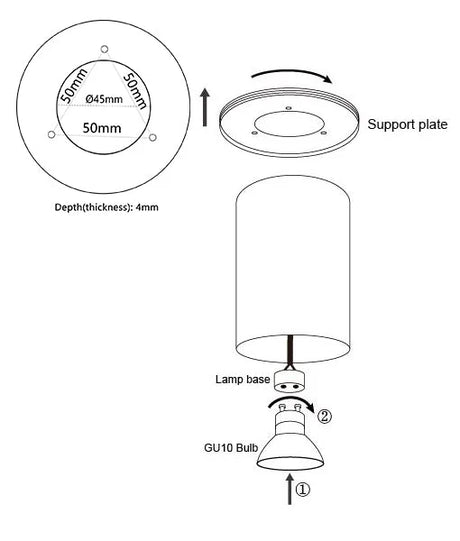 CLA Surface Gu10 Surface Mounted Ceiling Downlights