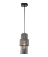 CLA Hueca Interior Double Cylinder Ribbed with Segment Pendant Lights