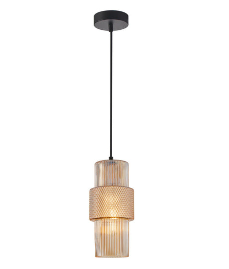 CLA Hueca Interior Double Cylinder Ribbed with Segment Pendant Lights