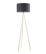 CLA Jambes Drum Shade with Antique Brass Tripod Floor Lamps