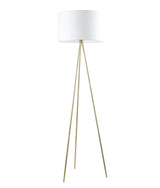 CLA Jambes Drum Shade with Antique Brass Tripod Floor Lamps