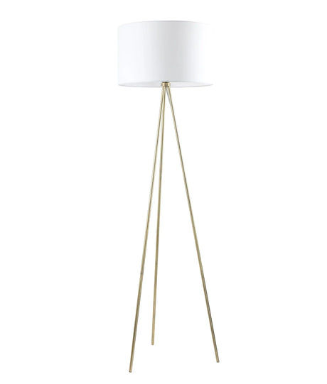 CLA Jambes Drum Shade with Antique Brass Tripod Floor Lamps