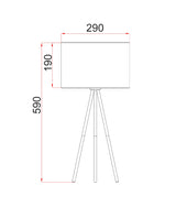 CLA Jambes Drum Shade with Antique Brass Tripod Table Lamps