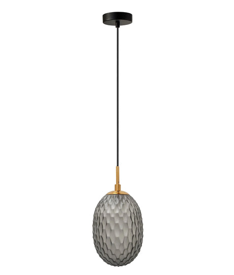 CLA KATHAL Interior Ellipse Glass Segmented with Brass Highlight Enclosed Pendant Lights