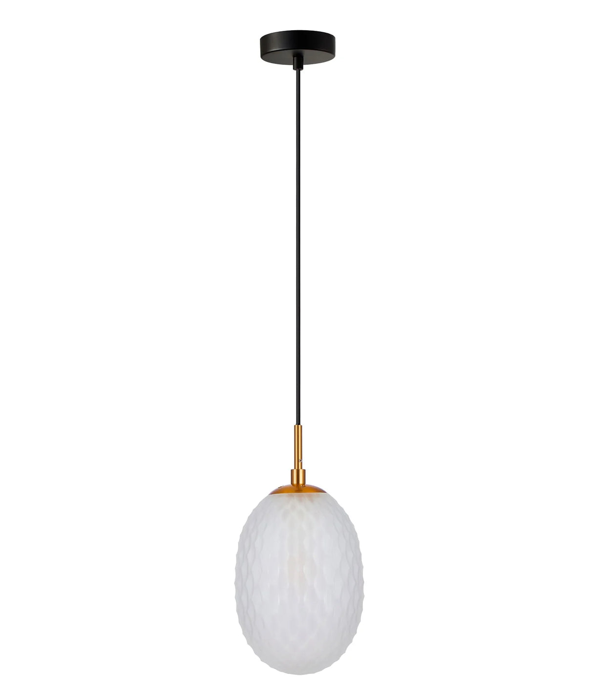 CLA KATHAL Interior Ellipse Glass Segmented with Brass Highlight Enclosed Pendant Lights