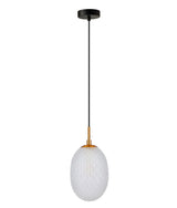 CLA KATHAL Interior Ellipse Glass Segmented with Brass Highlight Enclosed Pendant Lights
