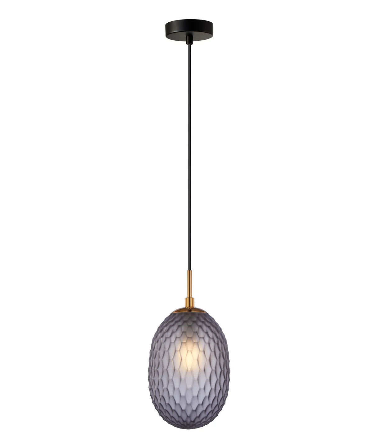 CLA KATHAL Interior Ellipse Glass Segmented with Brass Highlight Enclosed Pendant Lights