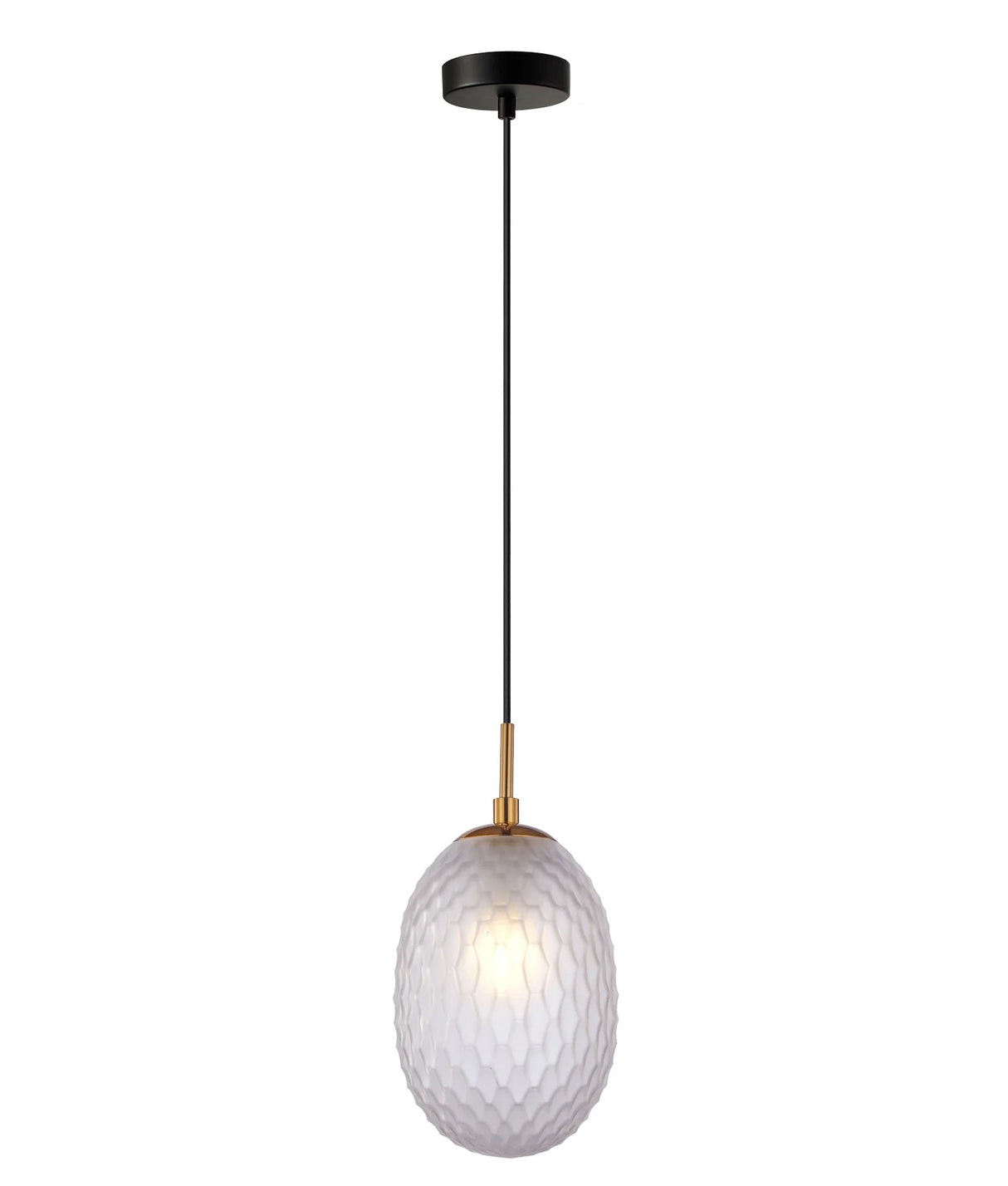 CLA KATHAL Interior Ellipse Glass Segmented with Brass Highlight Enclosed Pendant Lights