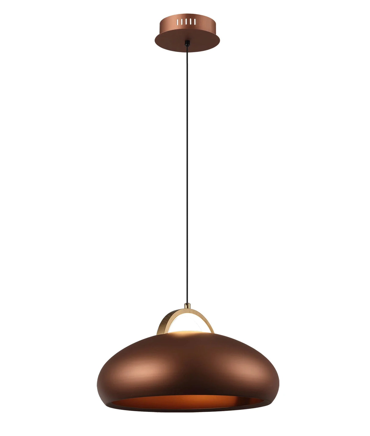 CLA Kupol Interior LED Tri-CCT Dome with Brass Highlight Pendant Lights