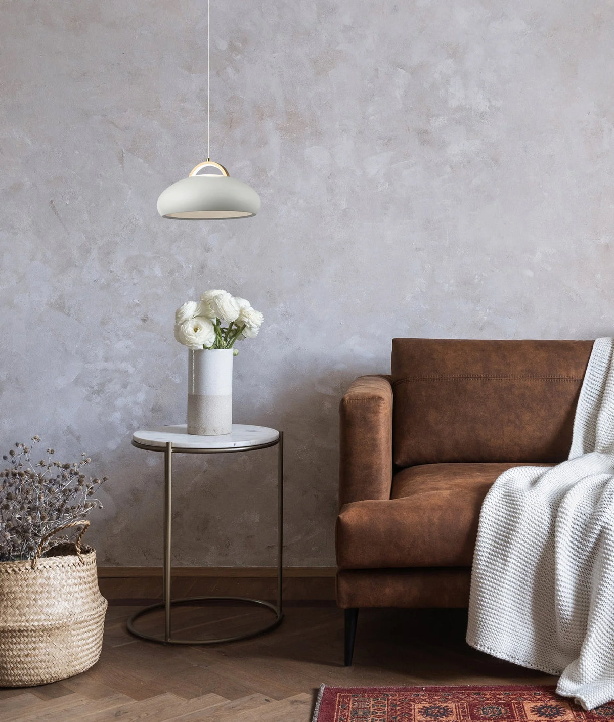 CLA Kupol Interior LED Tri-CCT Dome with Brass Highlight Pendant Lights