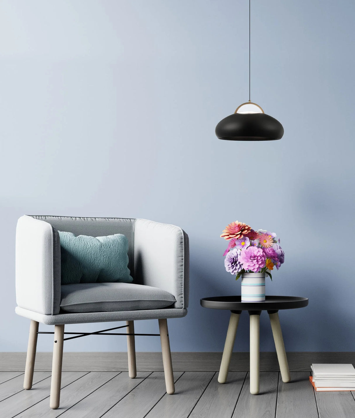 CLA Kupol Interior LED Tri-CCT Dome with Brass Highlight Pendant Lights