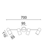 CLA Lengan Interior Four Heads Adjustable Round Base Spot Lights