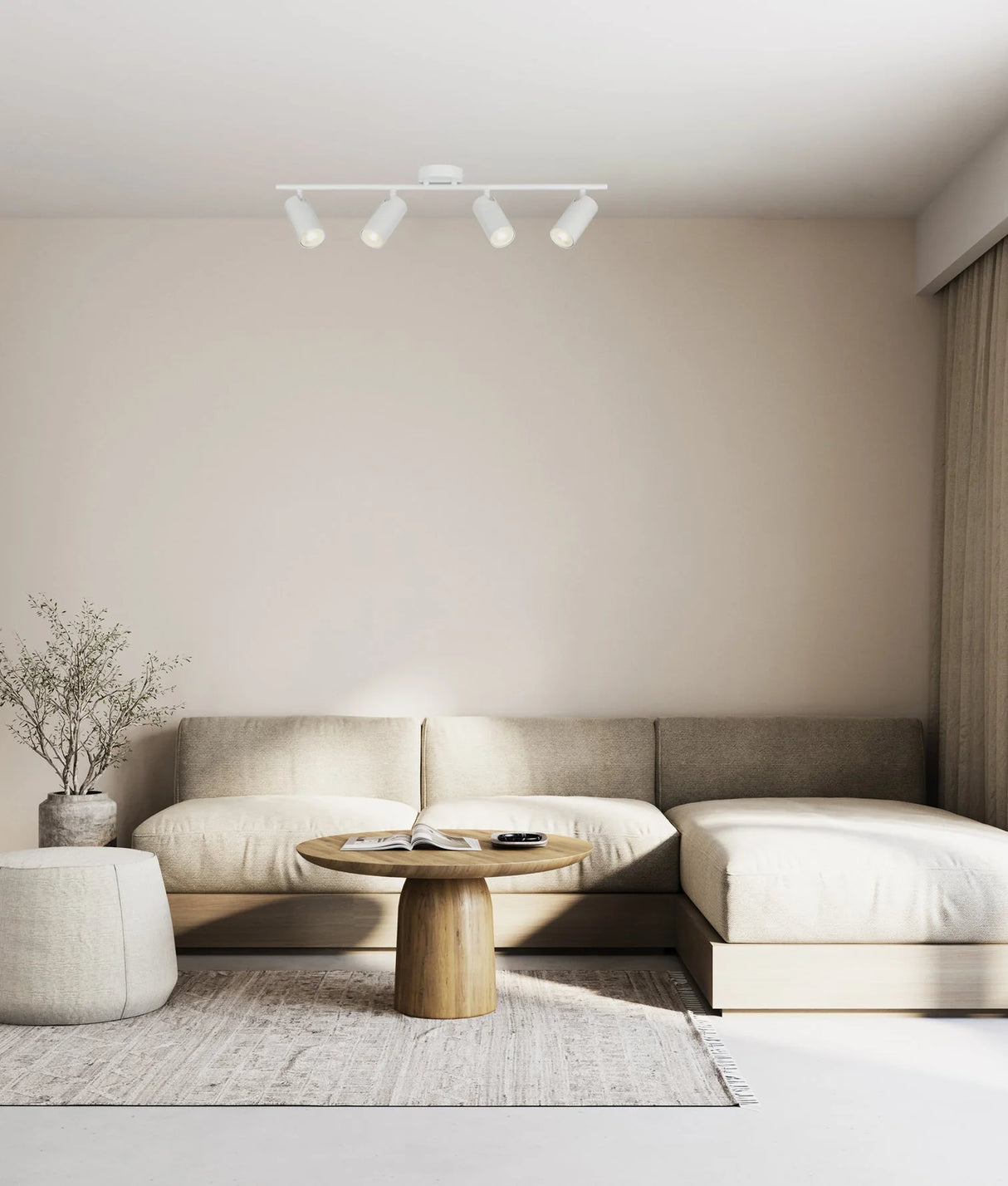 CLA Lengan Interior Four Heads Adjustable Round Base Spot Lights