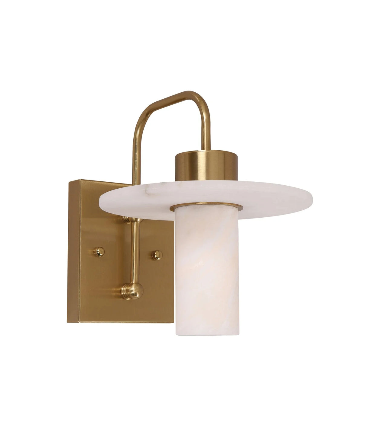 CLA Lucerna Interior Cylinder Round Hat Marble Shade Brass Highlight Wall Light