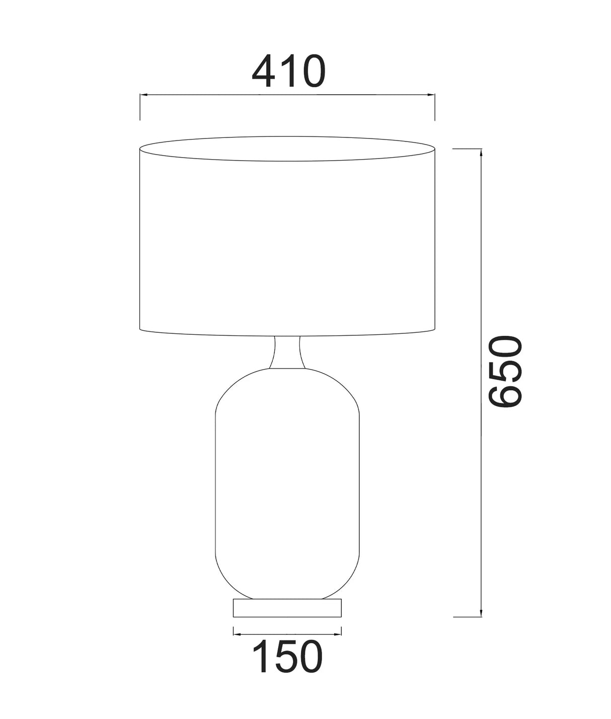 CLA Lusso Interior Black Drum Shade Ceramic Base with Antique Brass Highlight Table Lamp