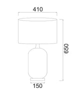 CLA Lusso Interior Black Drum Shade Ceramic Base with Antique Brass Highlight Table Lamp