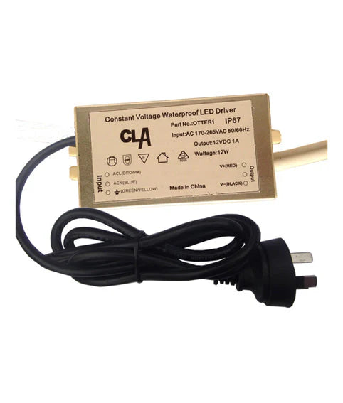 CLA OTTER1 12V Waterproof Constant Voltage LED Driver IP67 12W