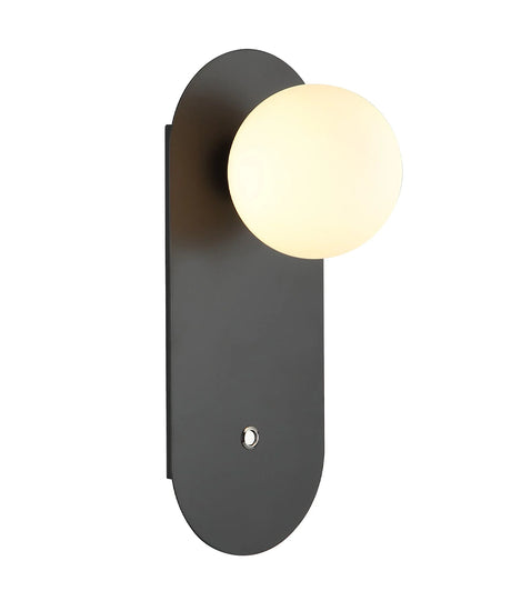 CLA Ovalis Interior Round Opal Diffuser Oblong Base with Switch Wall Lights