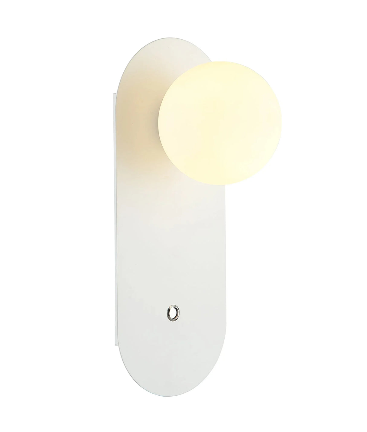 CLA Ovalis Interior Round Opal Diffuser Oblong Base with Switch Wall Lights