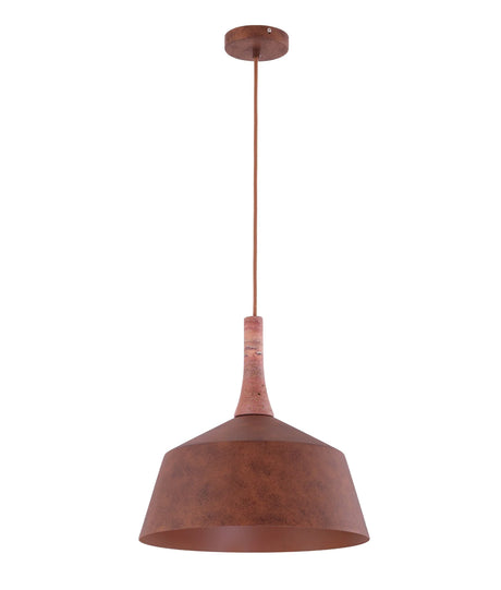 CLA Oxido Interior Rustic Brown with Travertine Highlight Angled Dome Pendant Lights