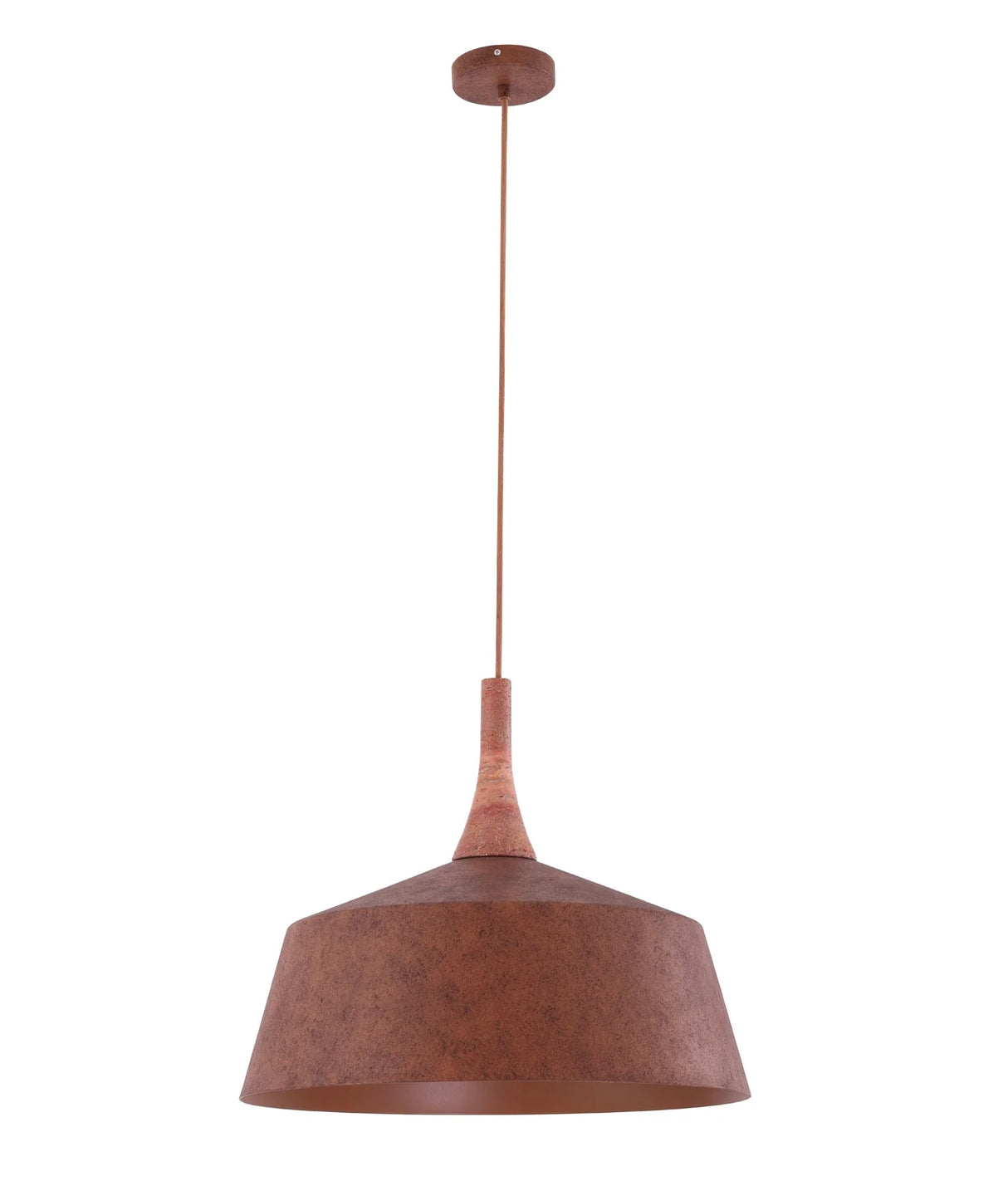 CLA Oxido Interior Rustic Brown with Travertine Highlight Angled Dome Pendant Lights
