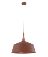 CLA Oxido Interior Rustic Brown with Travertine Highlight Angled Dome Pendant Lights