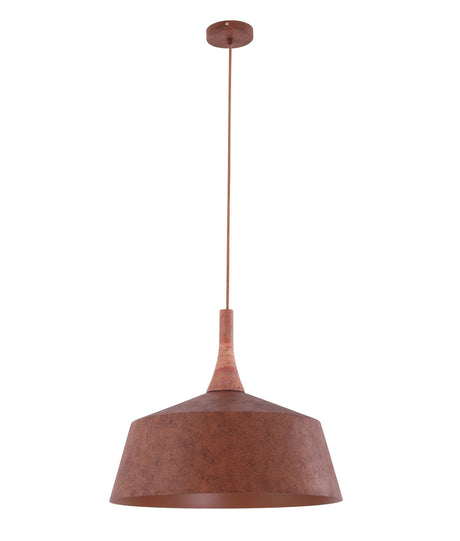 CLA Oxido Interior Rustic Brown with Travertine Highlight Angled Dome Pendant Lights