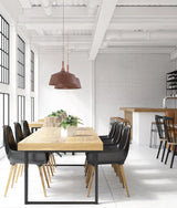 CLA Oxido Interior Rustic Brown with Travertine Highlight Angled Dome Pendant Lights