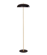 CLA Paraguas Interior Black Dome Shade with Brass Rod Floor Lamp