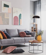 CLA Paraguas Interior Black Dome Shade with Brass Rod Floor Lamp