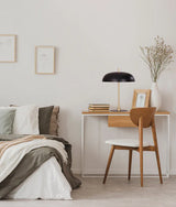 CLA Paraguas Interior Black Dome Shade with Brass Rod Table Lamp