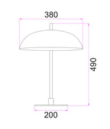 CLA Paraguas Interior Black Dome Shade with Brass Rod Table Lamp