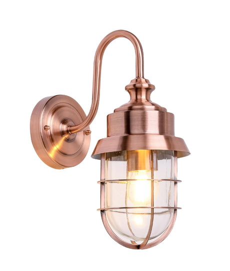 CLA PAROL Exterior Cylinder Brush Glass with Cage Wall Lights IP44