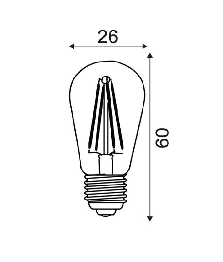 CLA Pilot LED Pilot Filament Clear ST26 Globe 3W