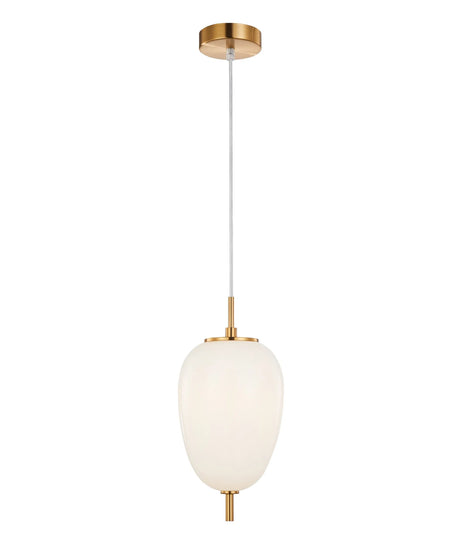CLA PINO Interior Opal Matte / Smokey Black Mirror Finish Glass Oval Pendant Lights