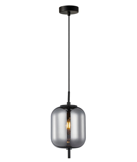 CLA PINO Interior Opal Matte / Smokey Black Mirror Finish Jar Pendant Lights